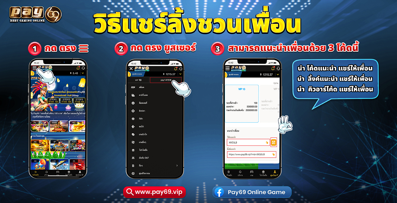 โปรคริสต์มาส PAY69 ชวนเพื่อนเล่นสล็อต รับฟรี 5,000!!